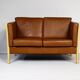 Brown Leather 2 Seater Sofa