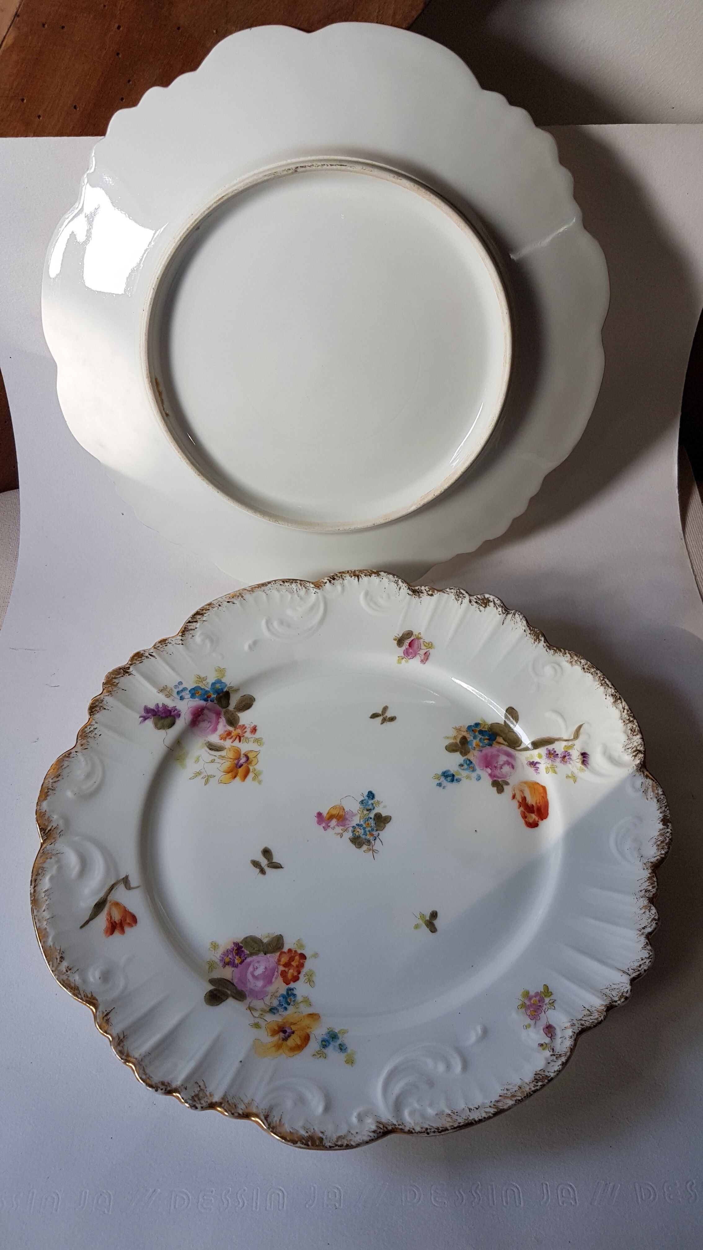 22 plates of antique porcelain Limoge tables