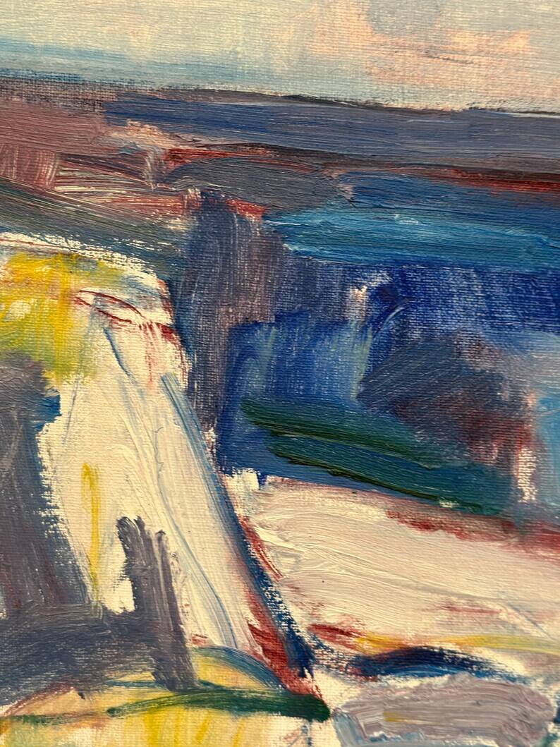 Original Swedish Oil on Canvas – “Coastal Landscape” by Arthur Y. Nilsson – Signed – Vintage & Framed