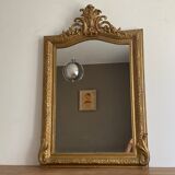 Fine 19th century golden mirror with decorated pediment 110x75