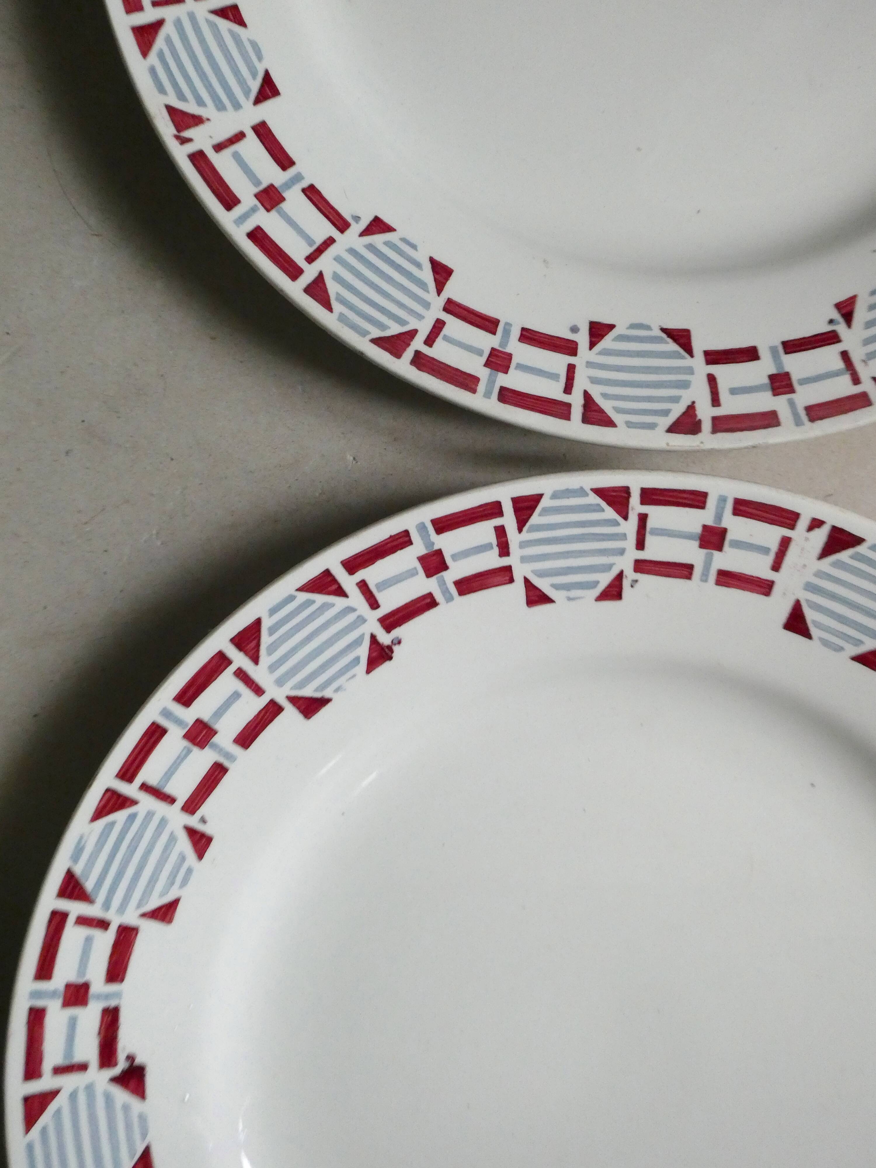 Set of 6 dinner plates ceramic Saint Amand 50s