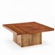 Exotic wood coffee table with an end grain wood top.