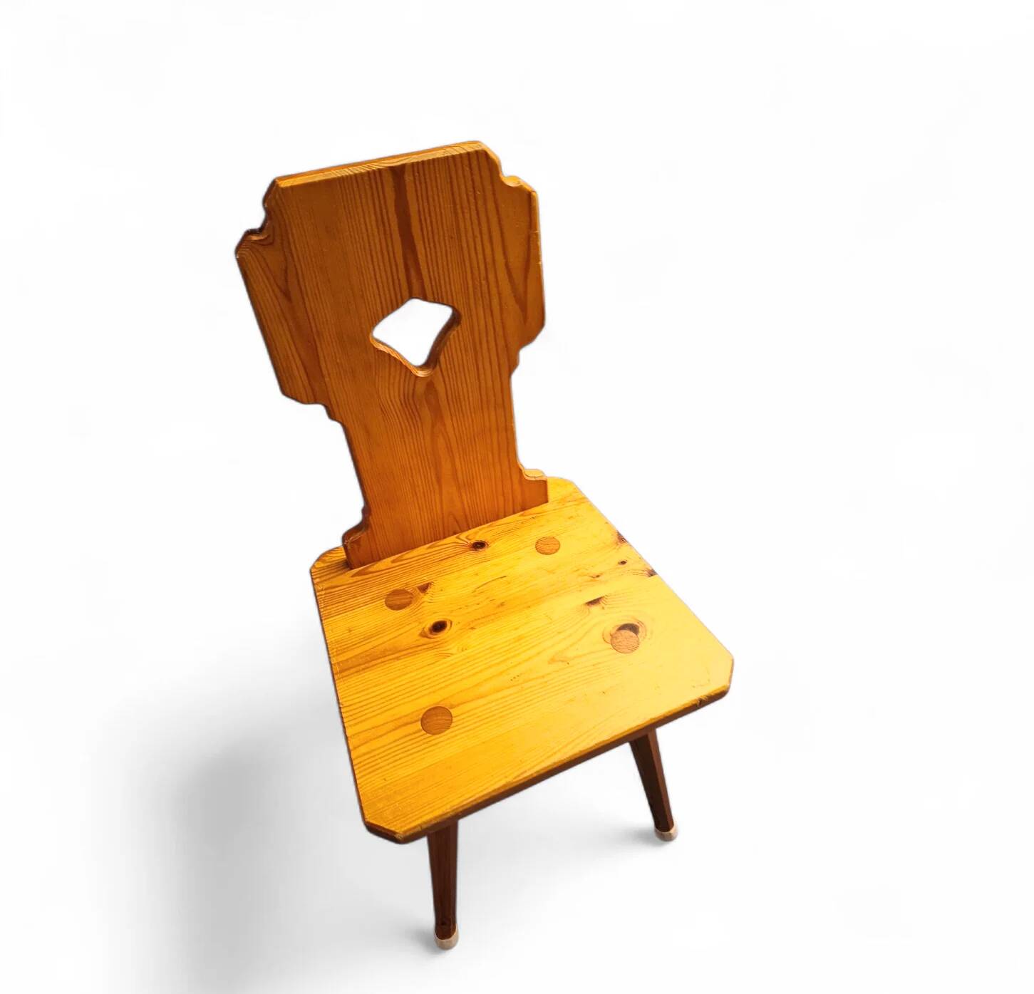 4 x chaises folk / Tyroler / en pin / 1970