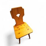 4 x chaises folk / Tyroler / en pin / 1970