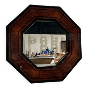 Miroir octogonal en bois
