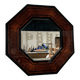 Octagonal wooden mirror by Jean-Claude Mahey