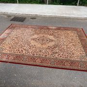 Large industrial Persian carpet in burgundy wool, carpet sample 250x350cm.