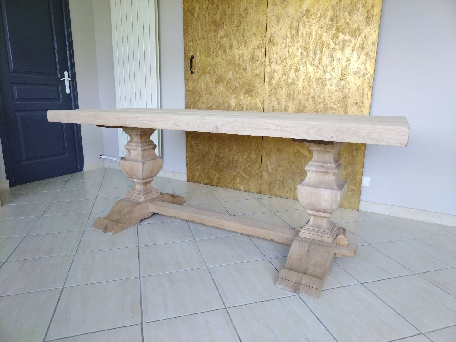 Renovated oak monastery table