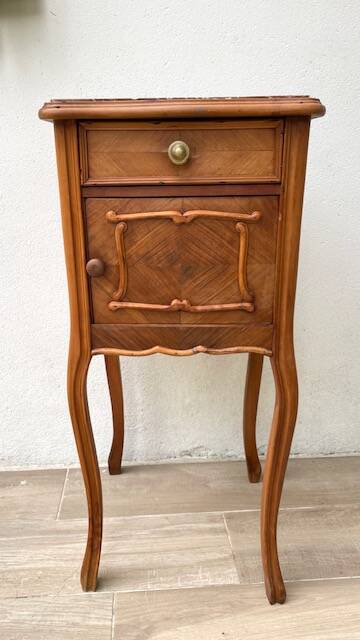 Nightstand Antique Wood and MARBLE