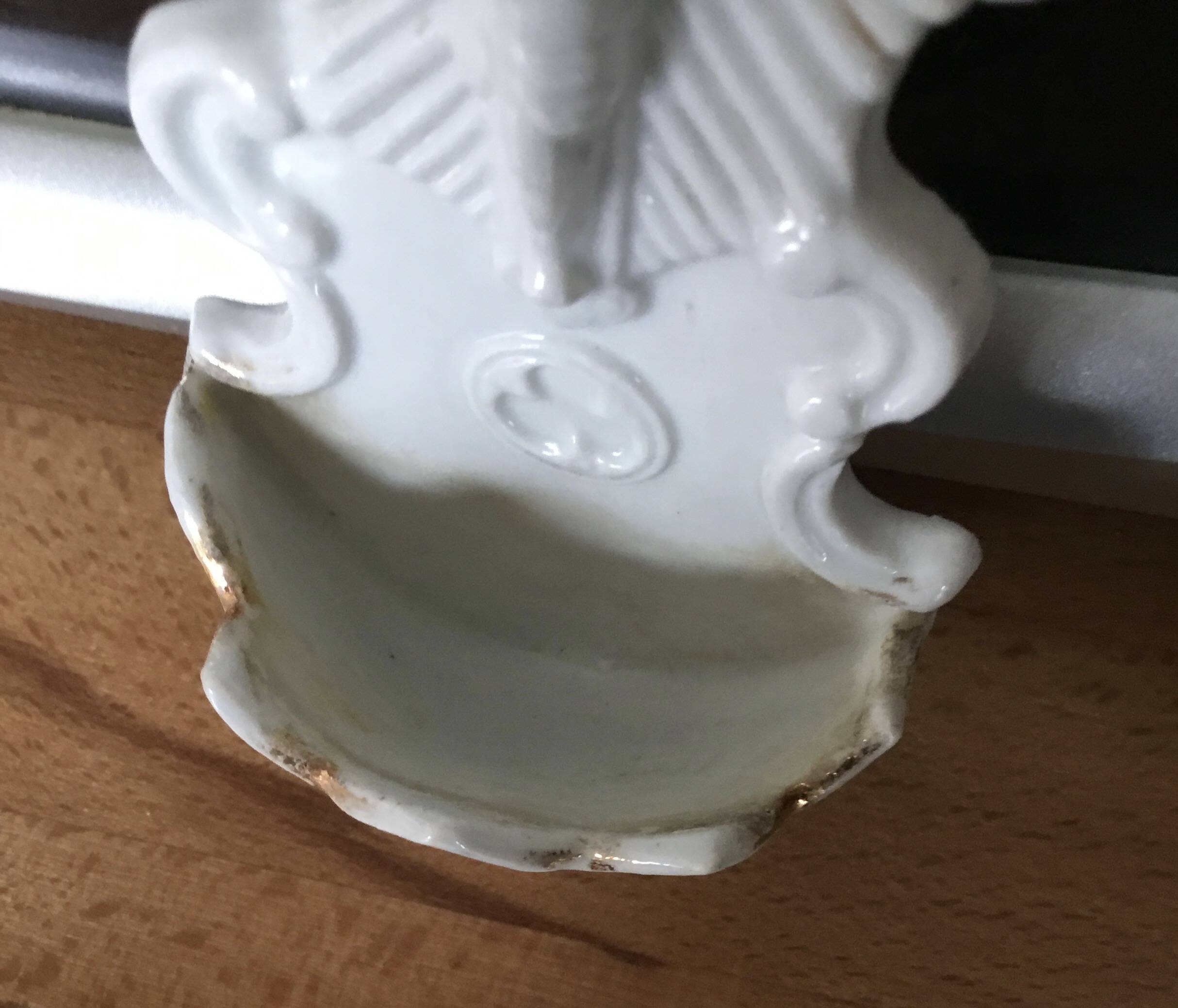 Small old stoup in white porcelain late 19th century