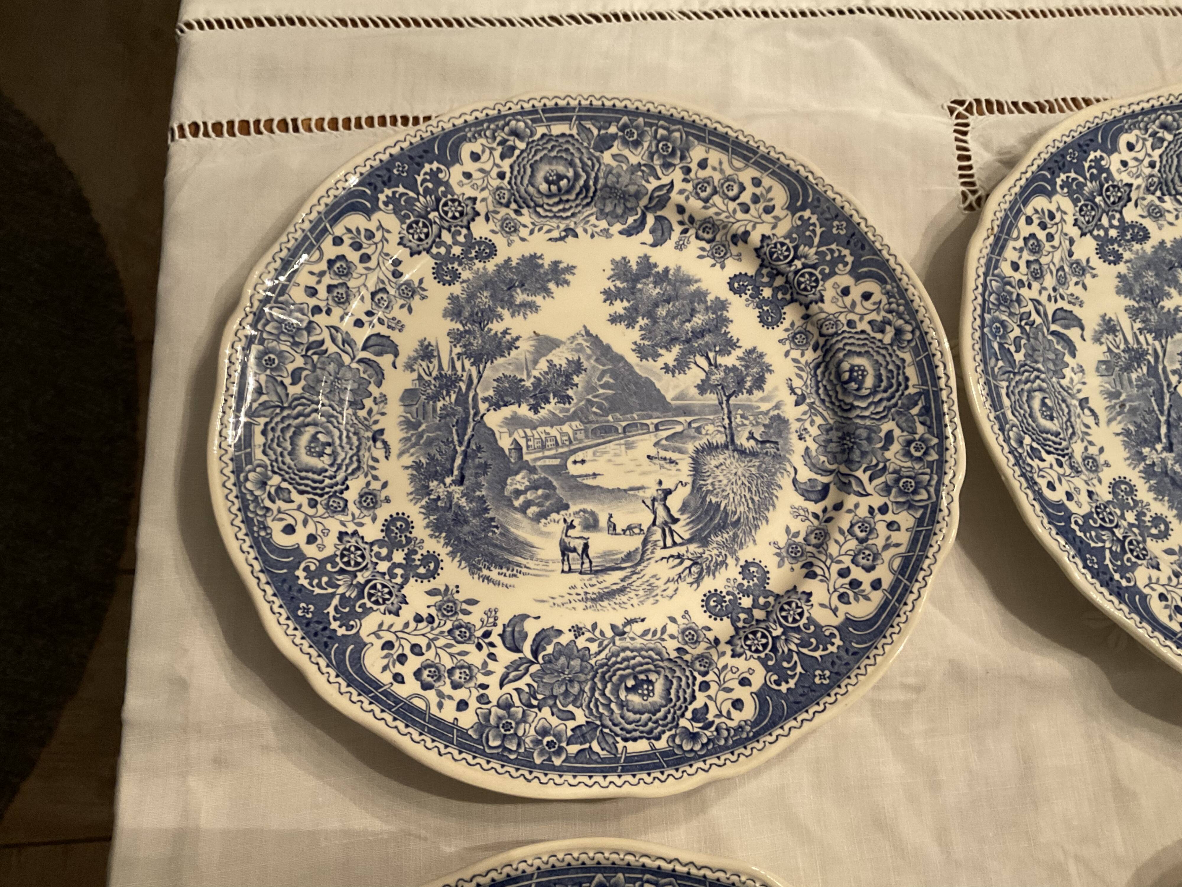 6 flat plates, Burgeland, Villeroy and boch