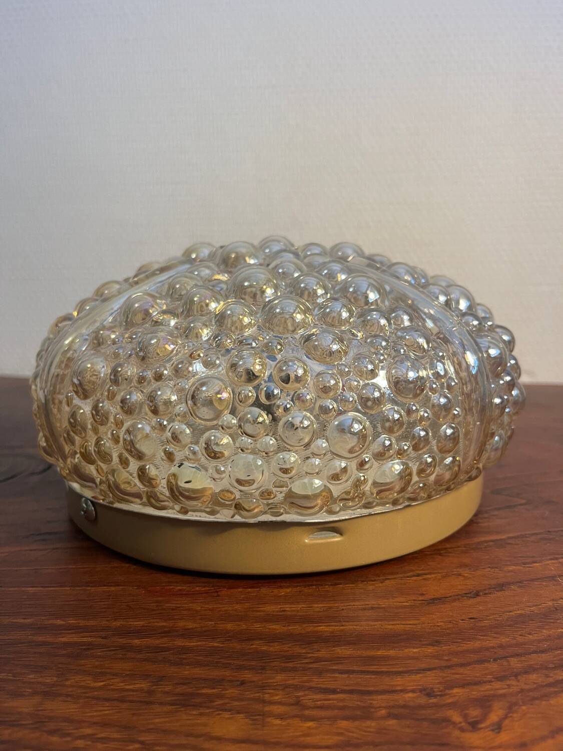 Ceiling light, wall light, bubble, amber glass, 70s