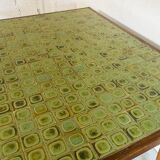 Wood and ceramic farm table