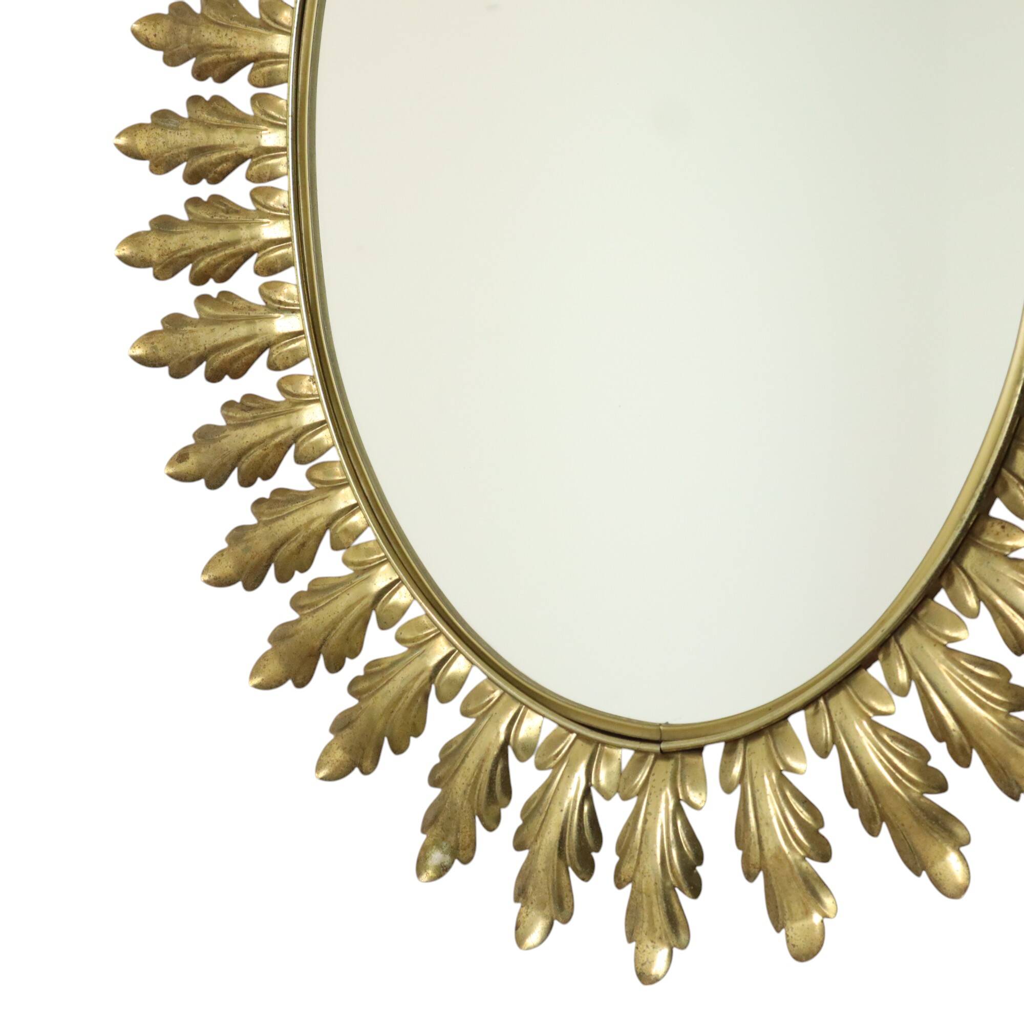 Vintage Deknudt Sun Mirror Sunburst Gold Acanthus Sixties