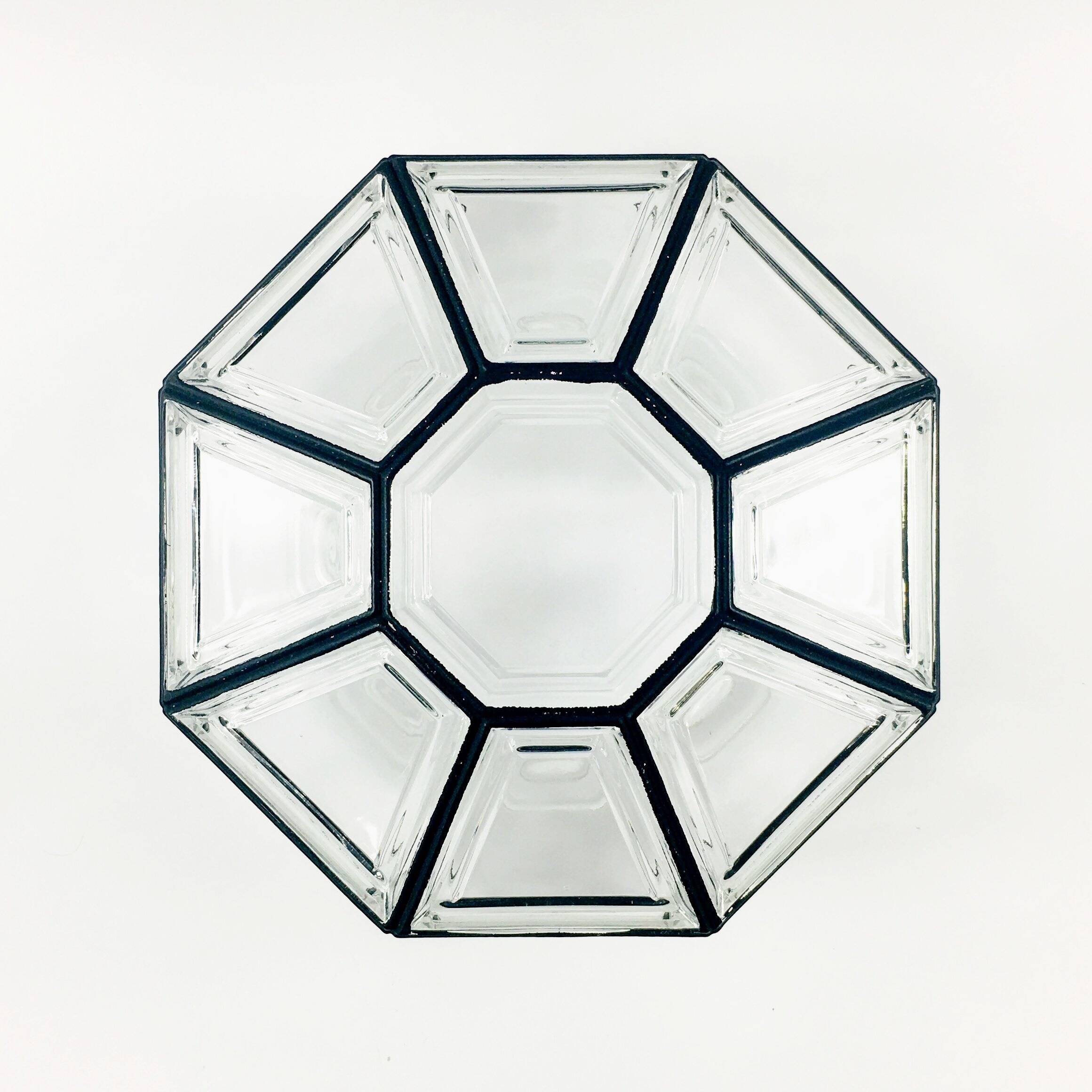 Plafonnier en verre et laiton de style Mid-Century, provenant de Limbourg, en Allemagne, années 1960