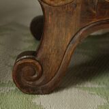 Curved display case in solid walnut, mid-20th century