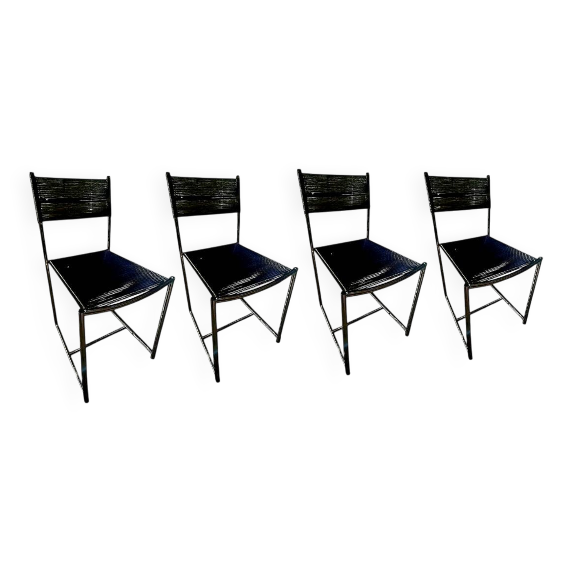 Set of 4 "spaghetti" chairs by Giandomenico Belotti for Alias