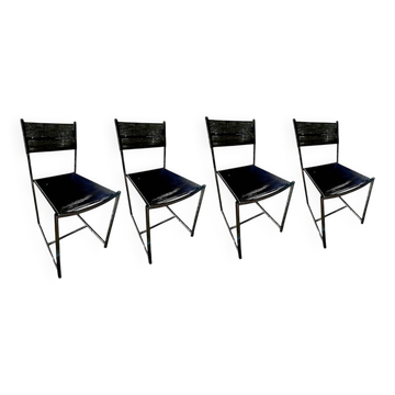 Set of 4 "spaghetti" chairs by Giandomenico Belotti for Alias