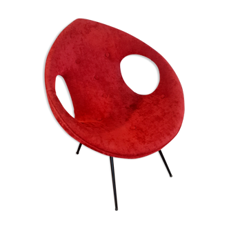 UFO-style armchair, Polish space-age 1972, restored