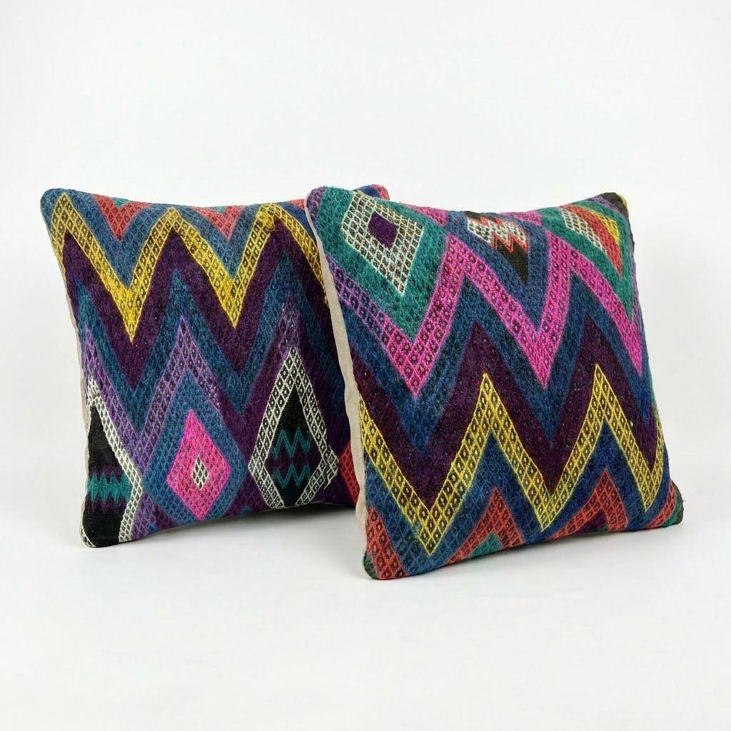 Set of 2 vintage Turkish cushion covers 61x61 cm