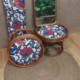 Pair of rattan stools