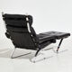 Leather lounge chair with ottoman by reinhold adolf for cor mk9220