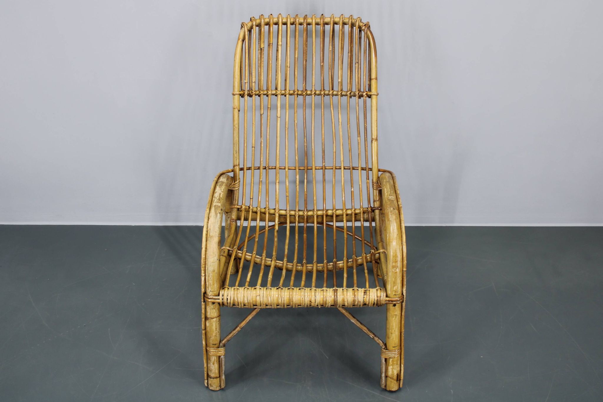 1950s “French Riviera” Rattan Armchair, Italy