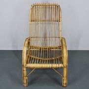 1950s “French Riviera” Rattan Armchair, Italy