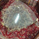 Table basse double plateau en verre et pieds en métal