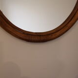 Oval bamboo mirror