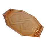 Plat en verre moulé rose