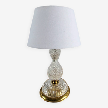 Crystal and brass lamp