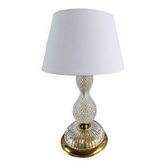 Crystal and brass lamp