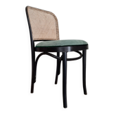 Black bentwood, cane and velvet bistro chairs