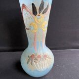 Vase bleu émaillé - Art nouveau émaillé