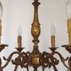 French Vintage Traditional Bronze 6 Light Chandelier Acanthus Leaf Detail 4565