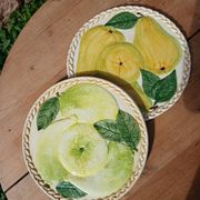 2 plats à tarte en barbotine