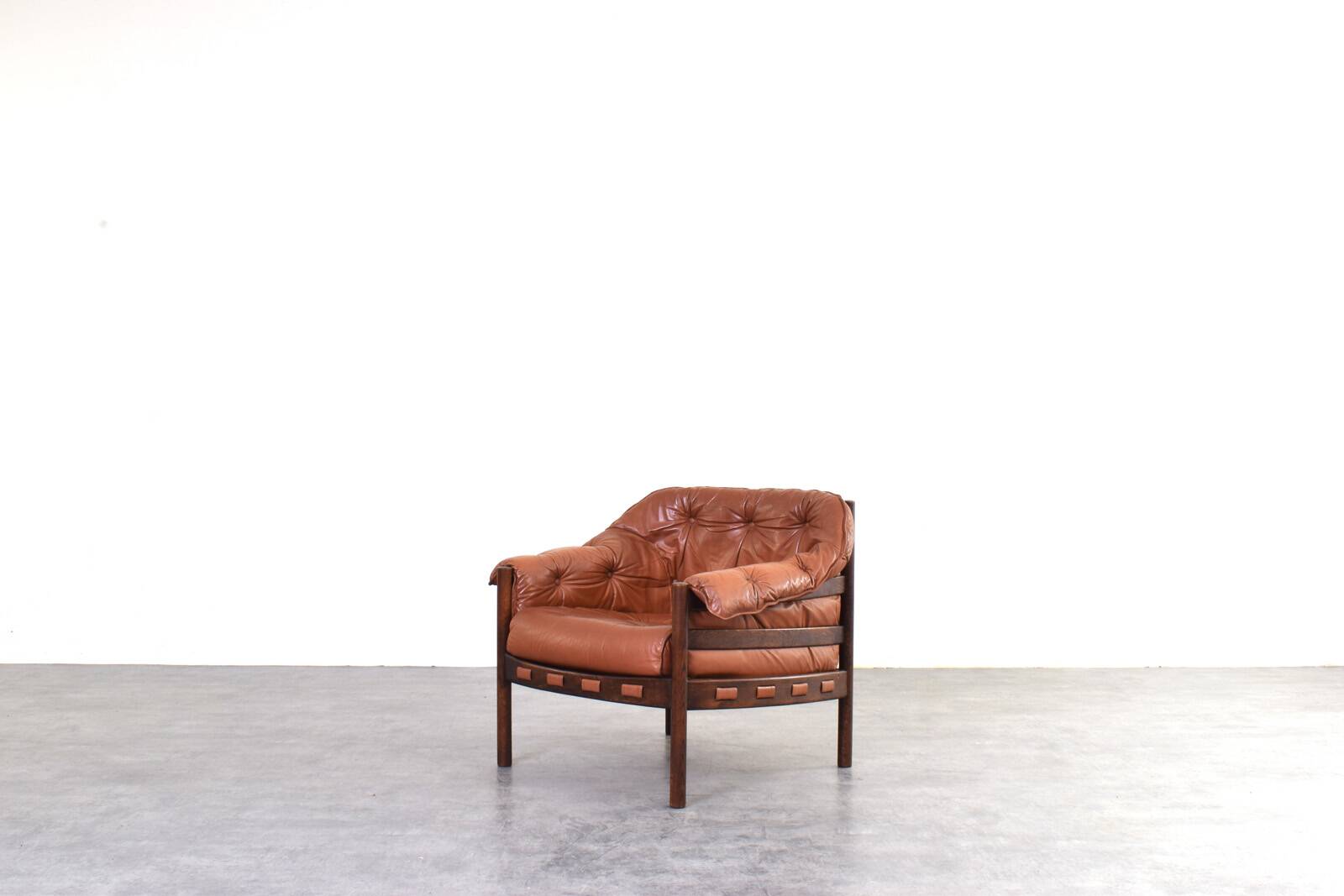 Mid-Century Oak & Leather Armchair by Arne Norell for Coja, 1960s.