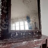 Neo-Gothic mirror in carved oak circa 1940