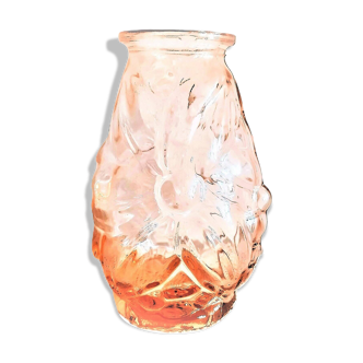 Small antique pink glass vase