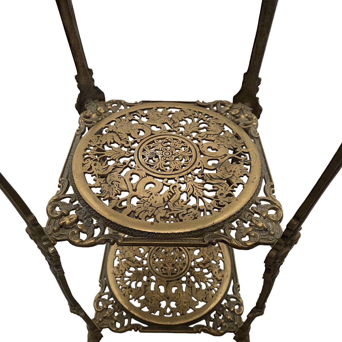 French Art Nouveau Style Brass Plant Stand, 1960/70s