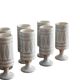Roger Capron. Set of 8 ceramic glasses, signed and dated 1976