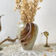 Vintage stoneware vase with draped effect glaze