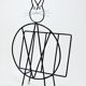 Mid-century cat-shaped magazine or record holder, iron, Italy, 1950s.
