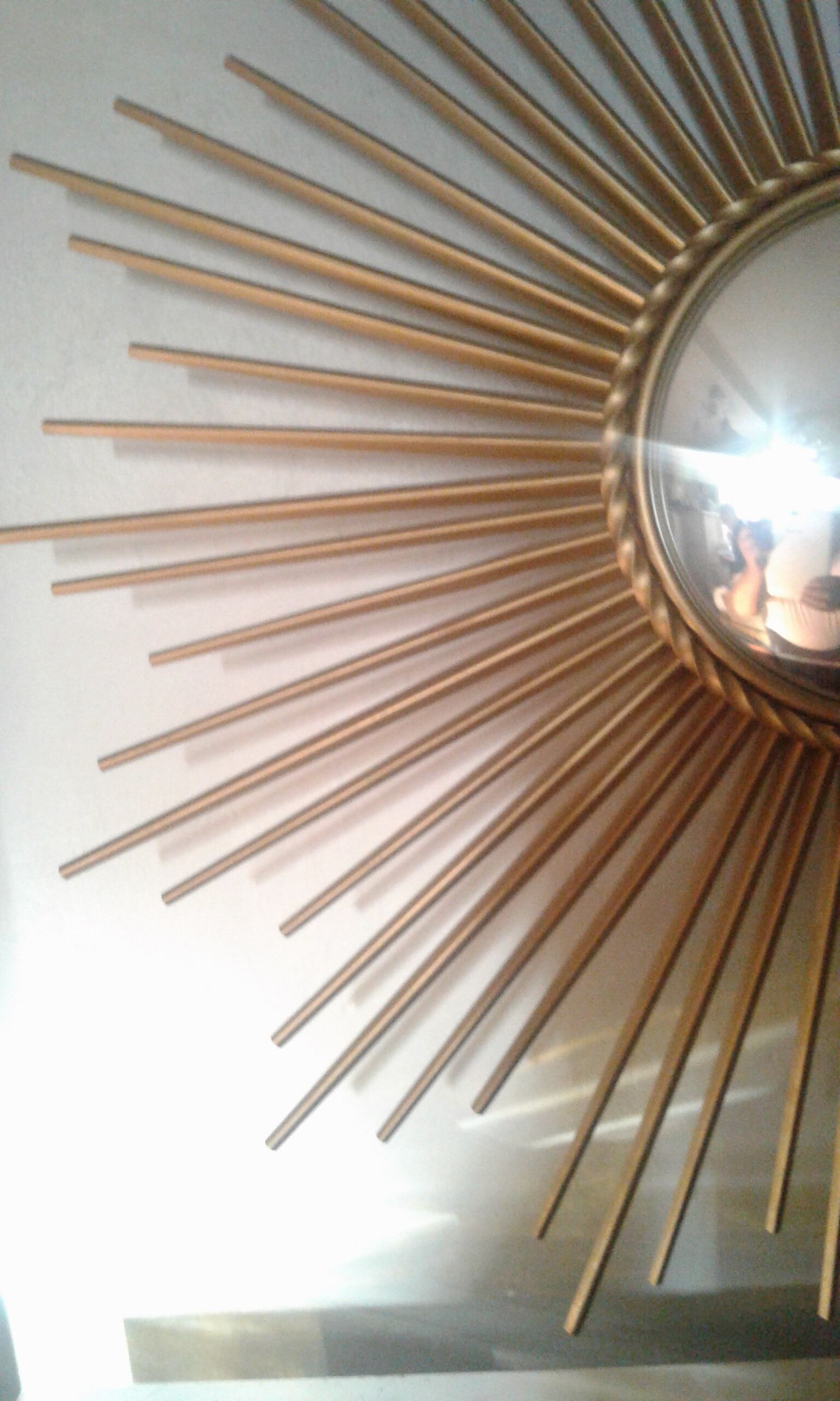Large brass sun mirror diameter 71 cm