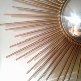 Large brass sun mirror diameter 71 cm