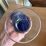 Riihimaki vase in blue glass with a colorless base