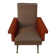 Retro vintage rockabilly armchair in orange faux leather and vintage fabrics