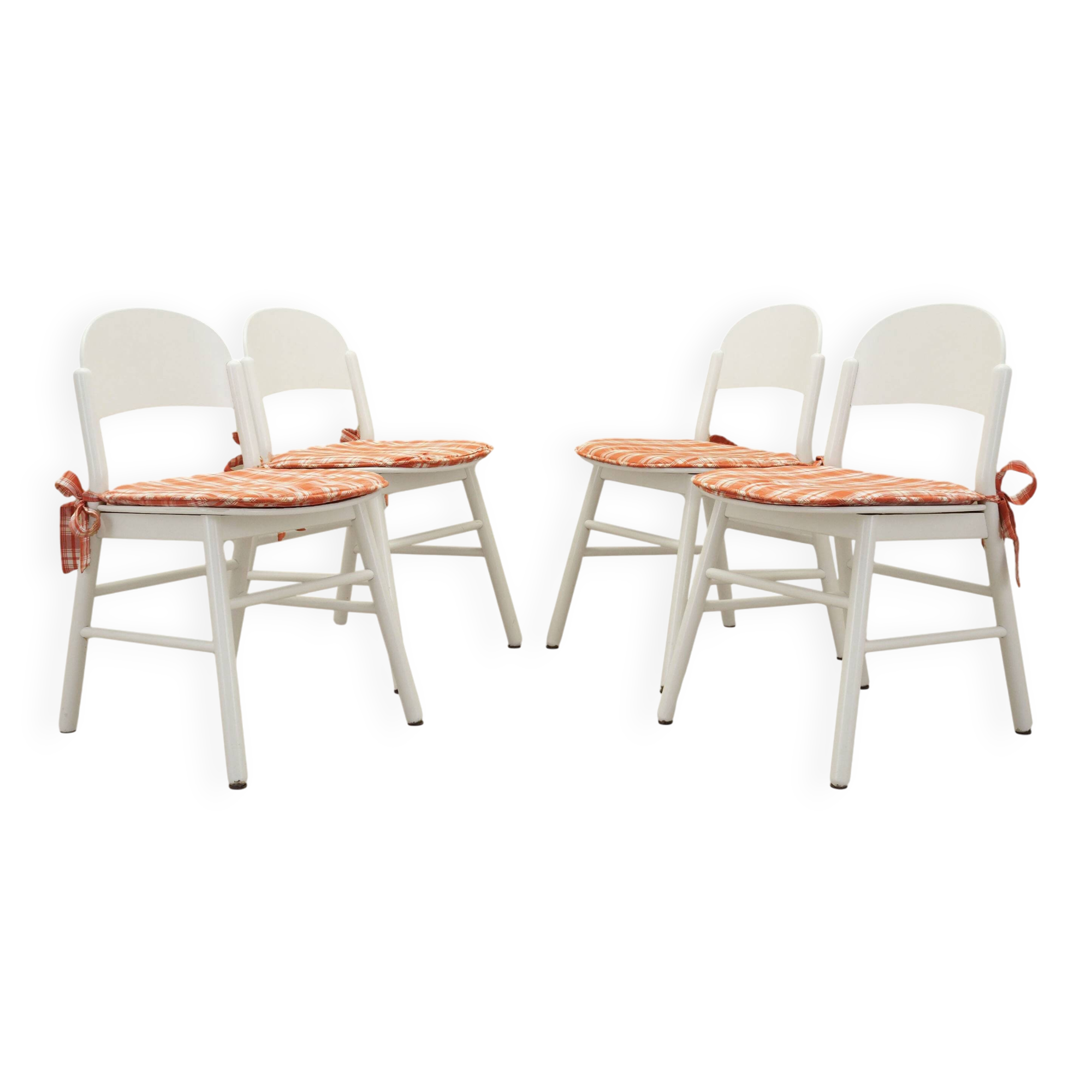 Set of four beech chairs, Italian design, 1970s, production: Italy