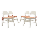 Set of four beech chairs, Italian design, 1970s, production: Italy